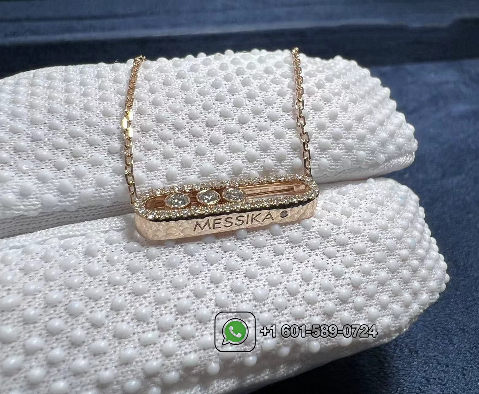messika baby move pave diamond 18k rose gold pendant necklace 3