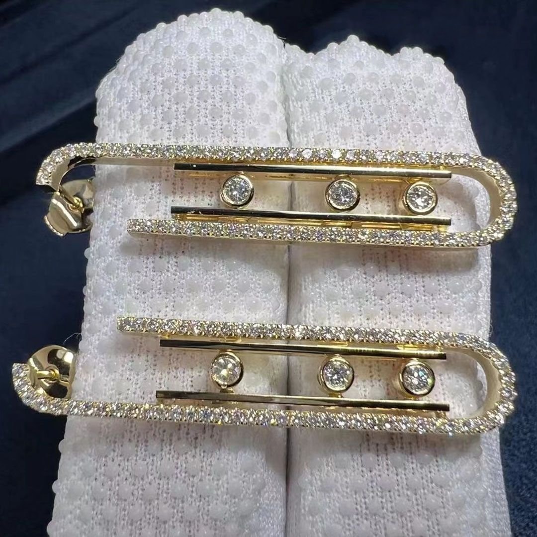 messika boucles doreilles move 10th pm 18k yellow gold diamond crawler earrings