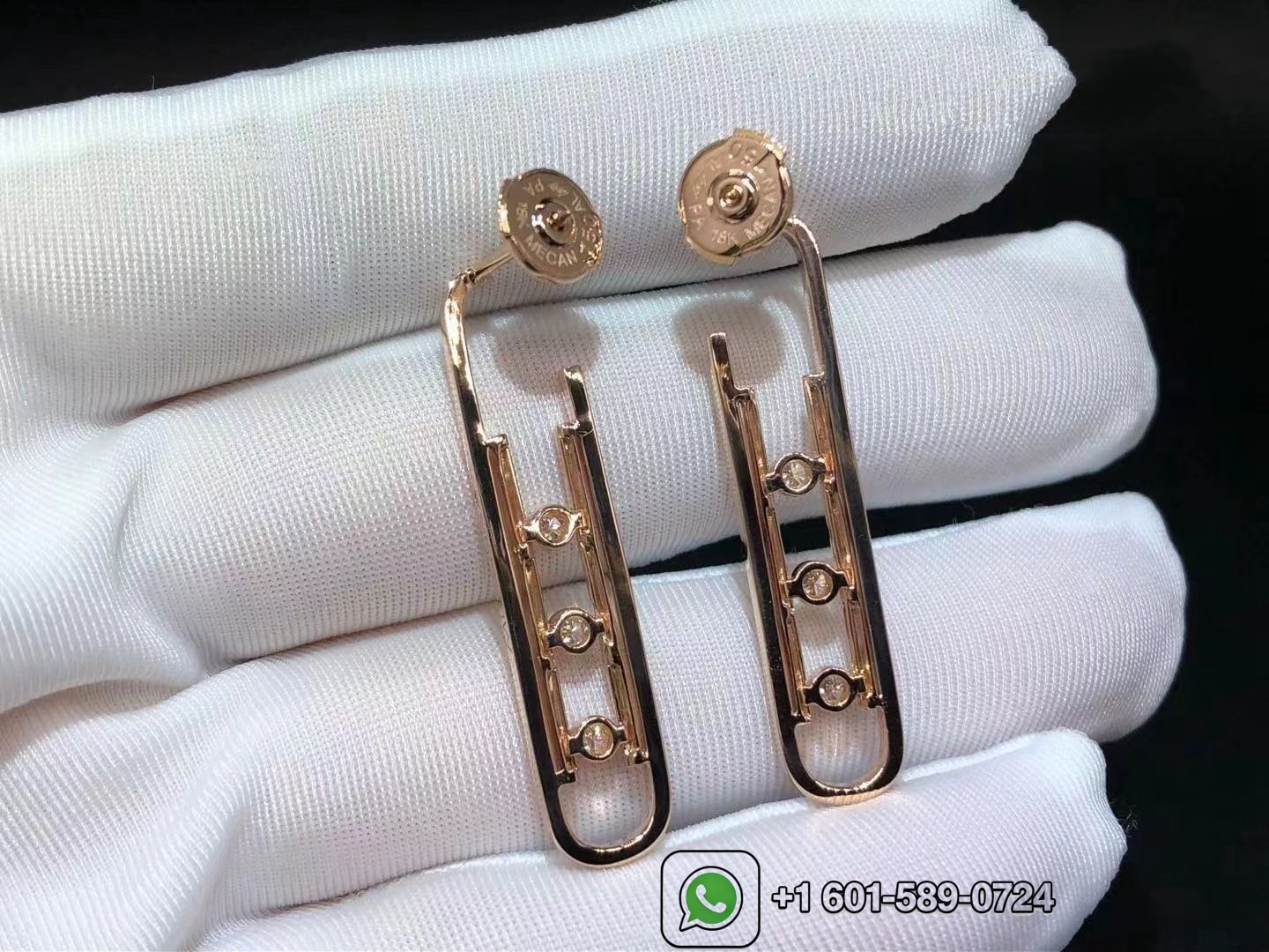 messika boucles doreilles move 10th pm pink gold diamond earrings 10811 pg 1