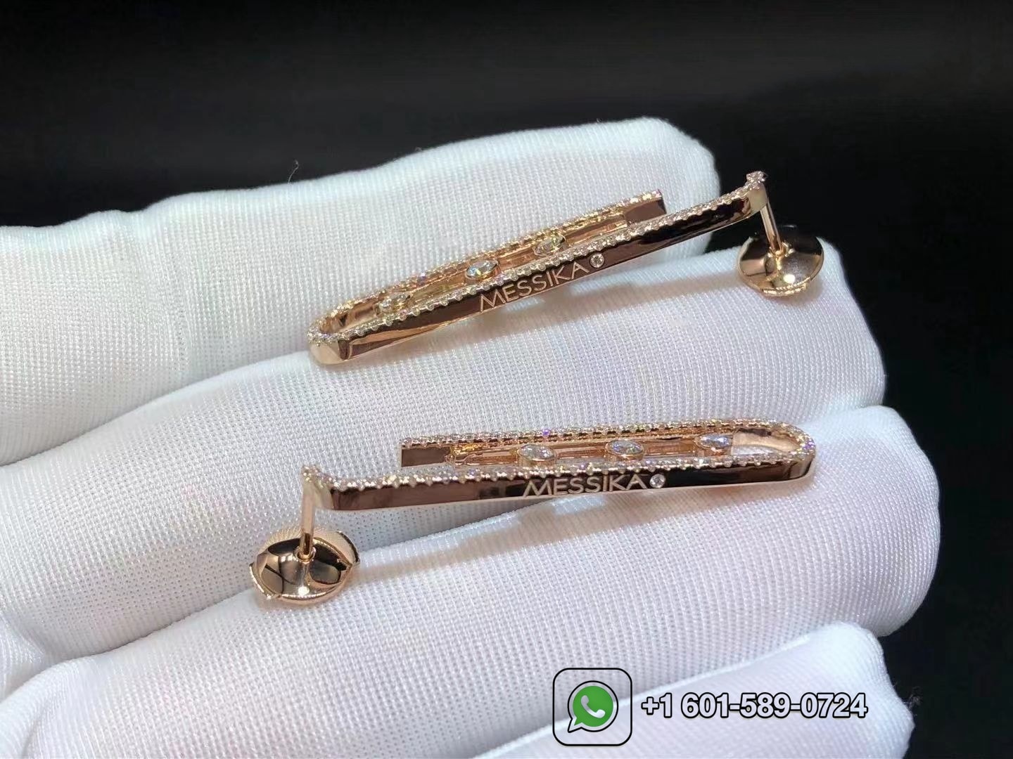 messika boucles doreilles move 10th pm pink gold diamond earrings 10811 pg 2