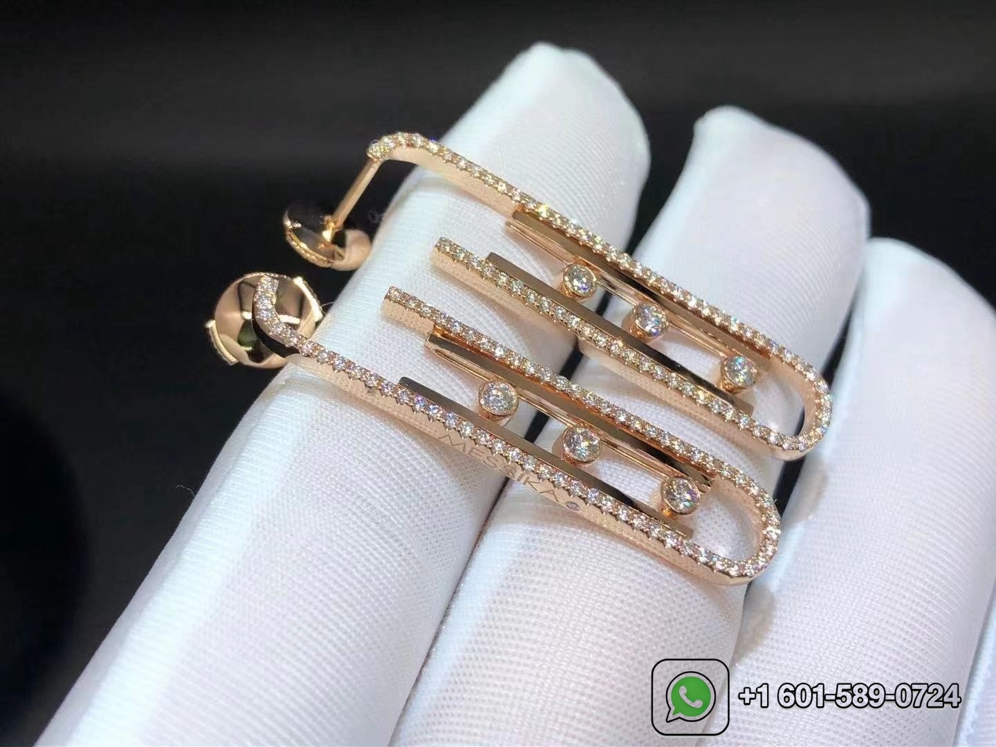 messika boucles doreilles move 10th pm pink gold diamond earrings 10811 pg 3