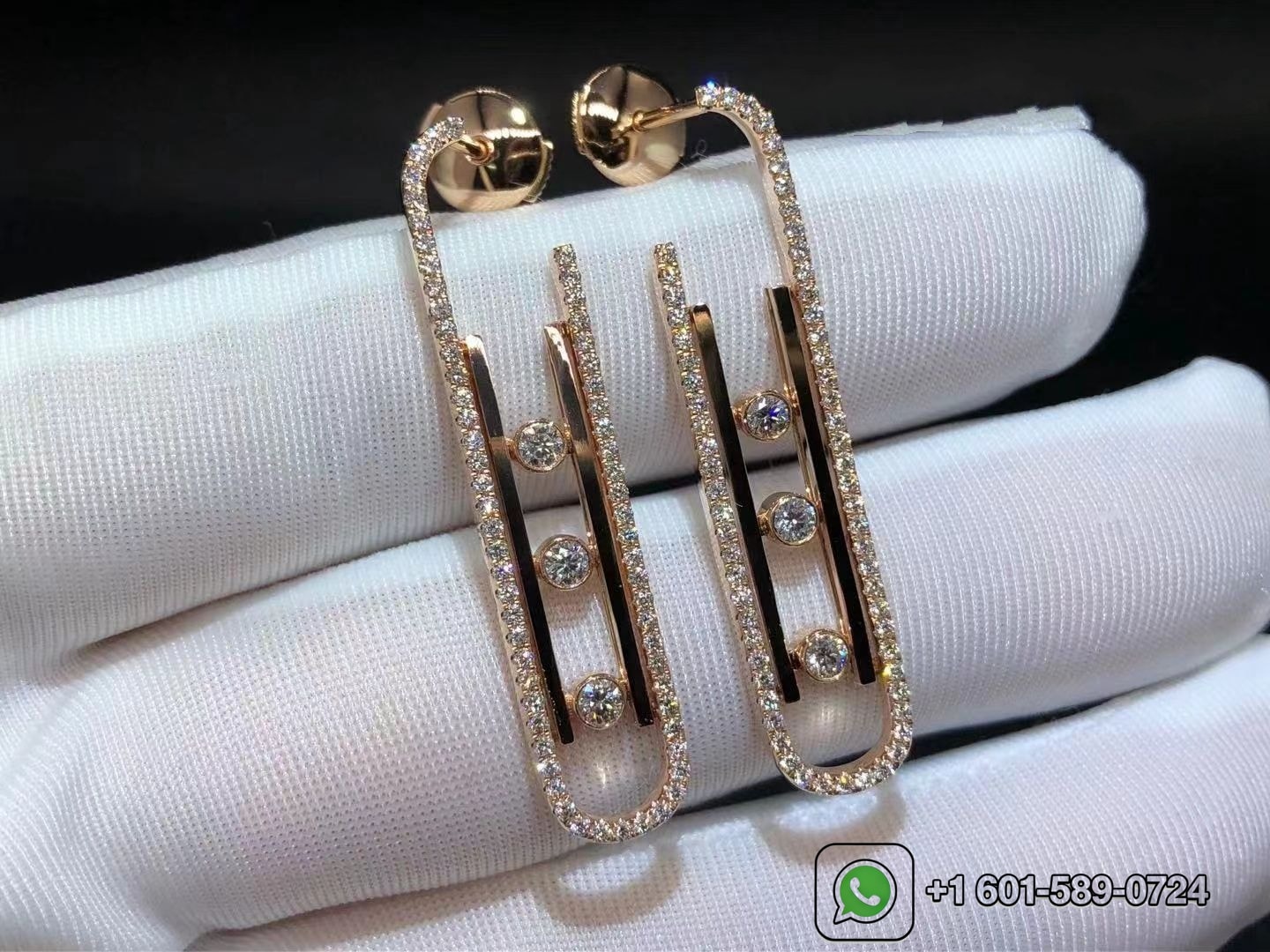 messika boucles doreilles move 10th pm pink gold diamond earrings 10811 pg 4