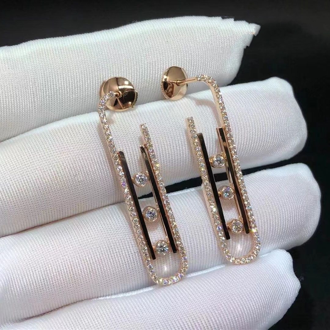 messika boucles doreilles move 10th pm pink gold diamond earrings 10811 pg