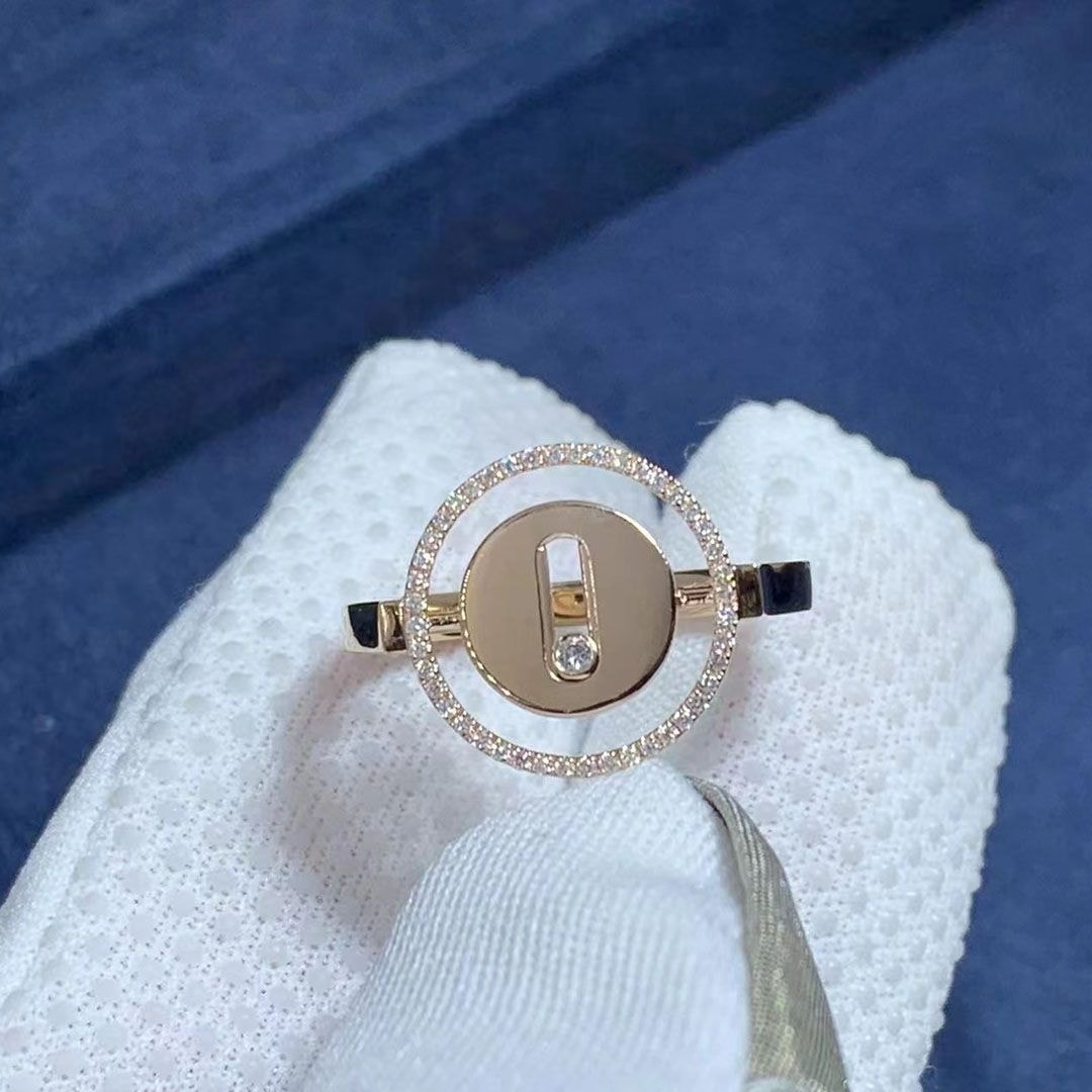messika lucky move 18k rose gold diamonds ring 07470 pg
