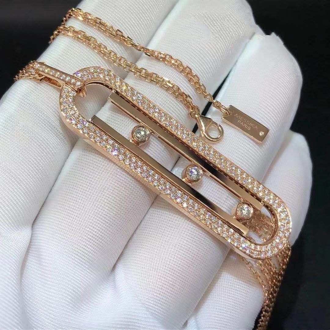 messika move 10th anniversary long lenght necklace pink gold diamond necklace 07228 pg