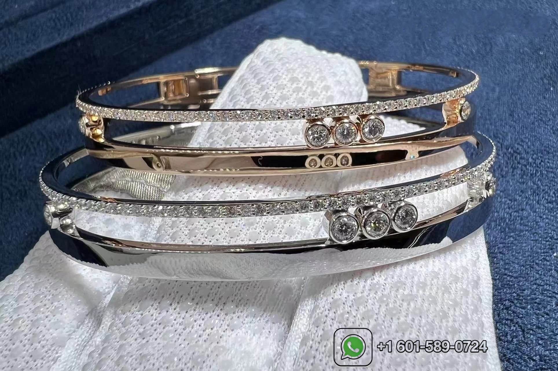 messika move romane 18k white gold diamond bangle bracelet 1