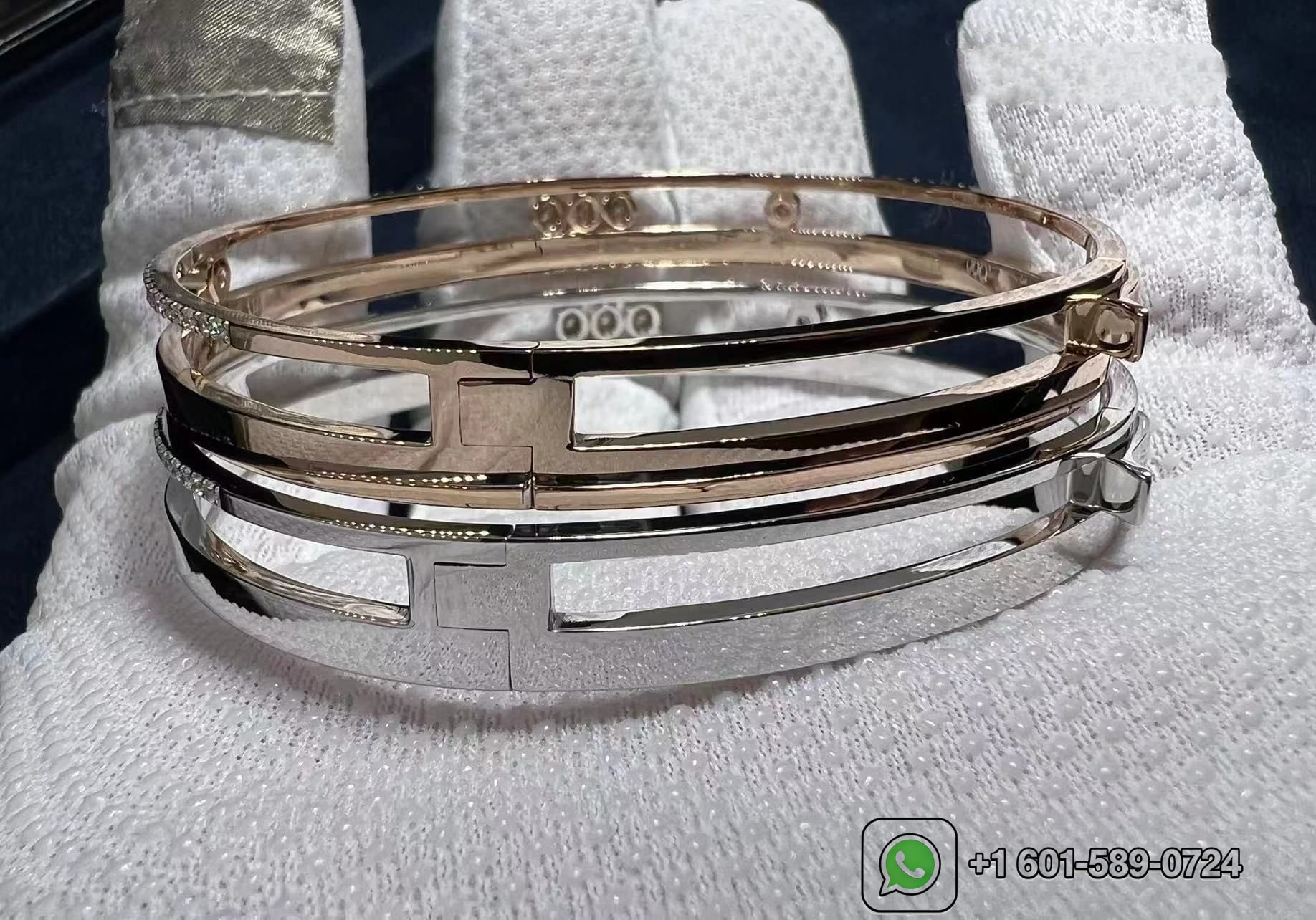 messika move romane 18k white gold diamond bangle bracelet 3