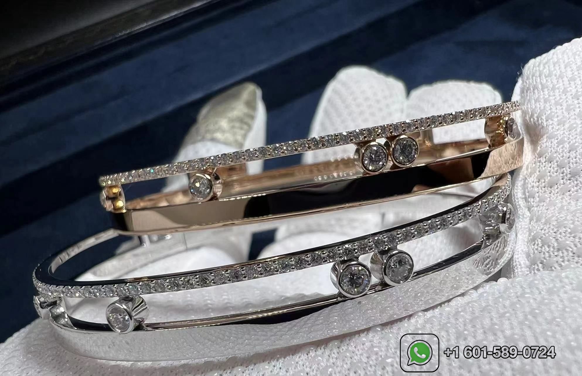messika move romane 18k white gold diamond bangle bracelet 5