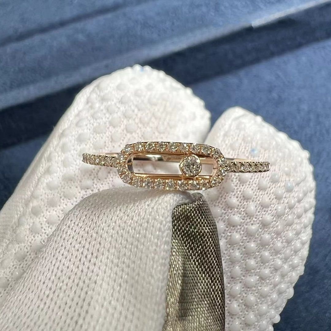 messika move uno pave diamond large model 18k rose gold ring