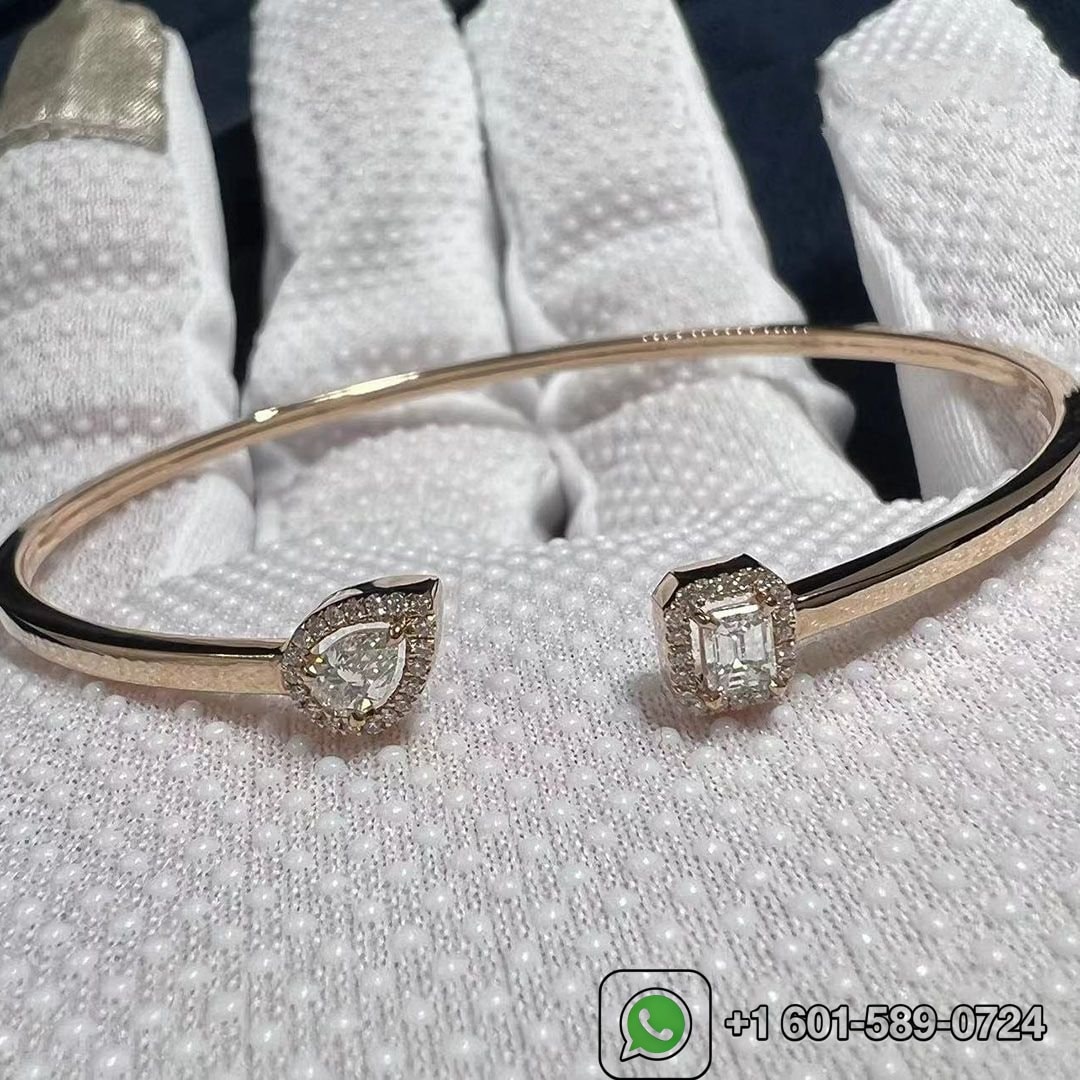 messika my twin toi moi 18k pink gold diamond thin bangle bracelet 3