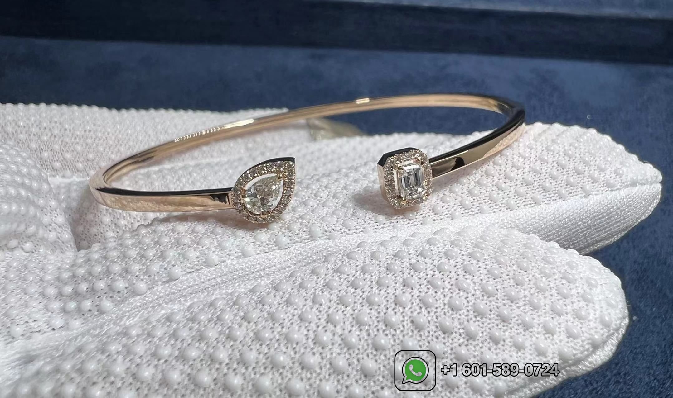 messika my twin toi moi 18k pink gold diamond thin bangle bracelet 6