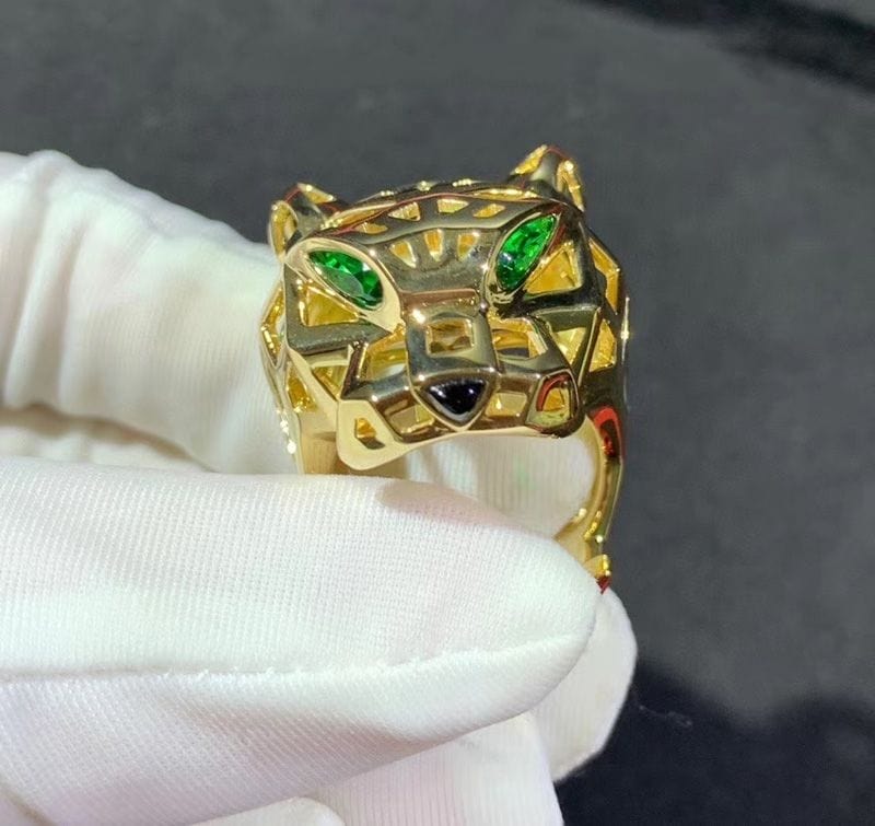 panthere de cartier 18k yellow gold tsavorite garnet and onyx ring n4722500 4
