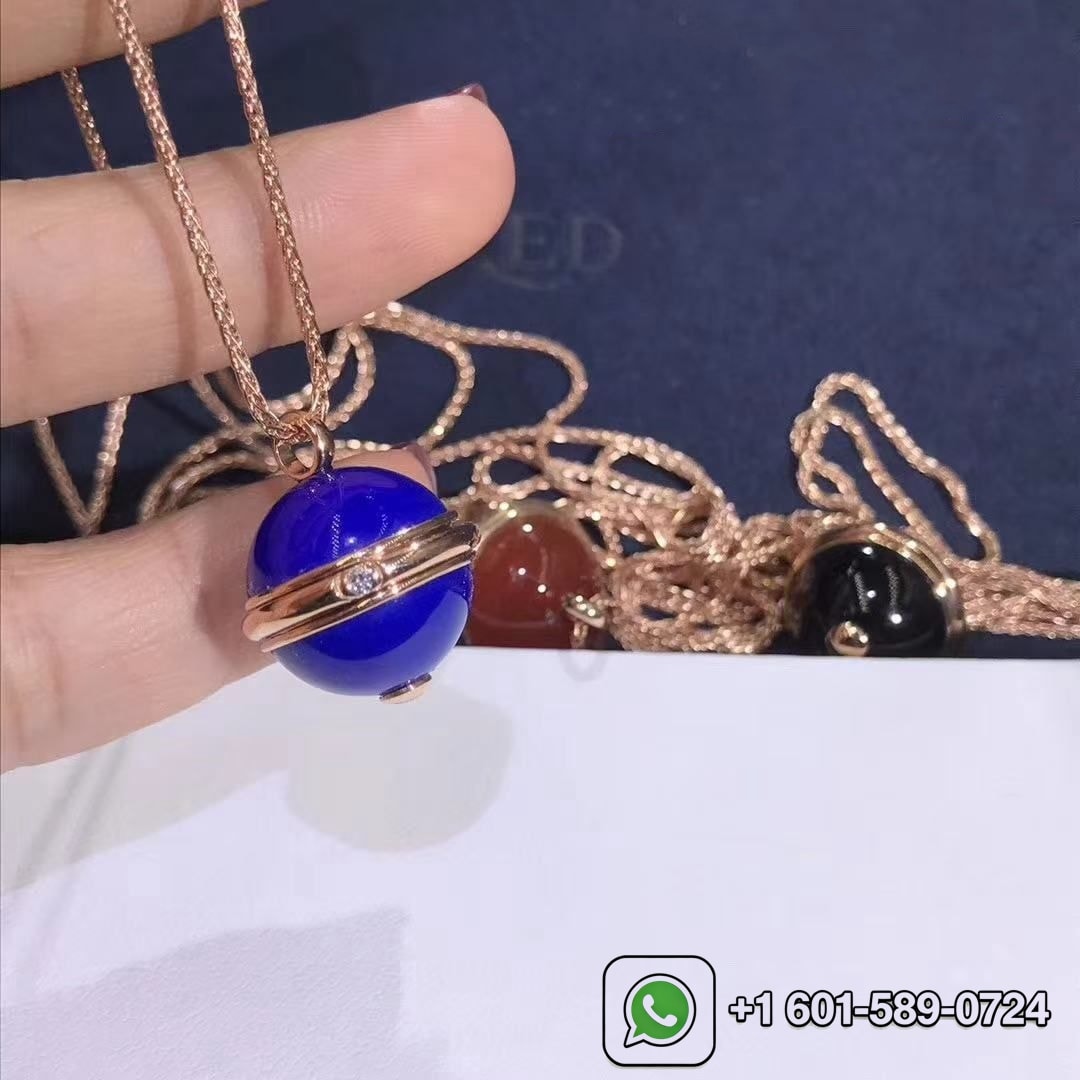 piaget possession 18k rose gold turquoise diamond pendant necklace g33pa400 2