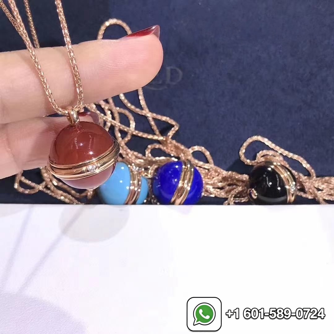 piaget possession 18k rose gold turquoise diamond pendant necklace g33pa400 5
