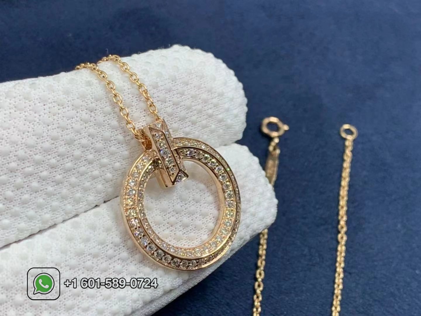 tiffany 18k rose gold diamond t t1 circle pendant necklace 5
