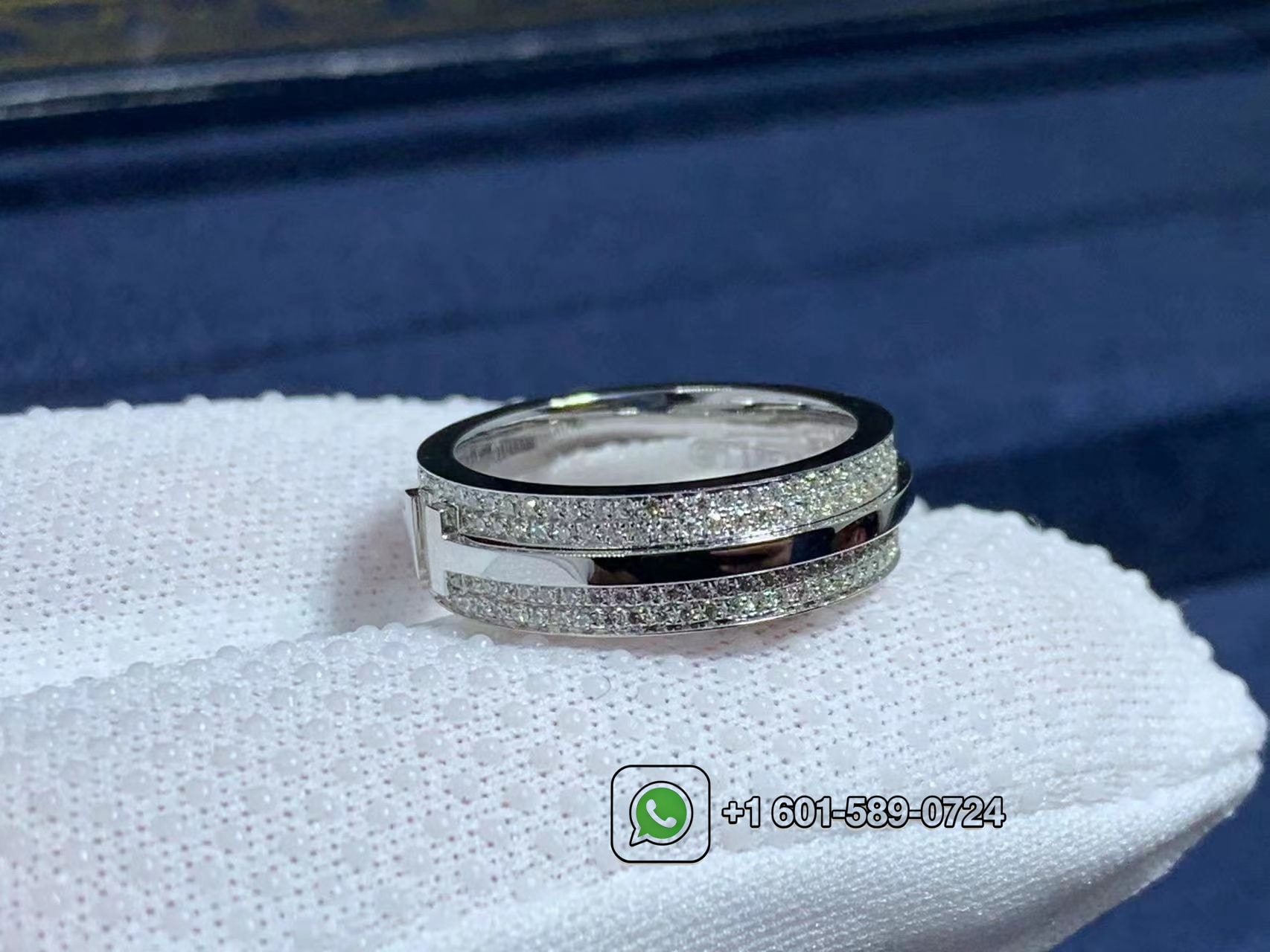 tiffany 18k white gold t wide pave diamond ring 2