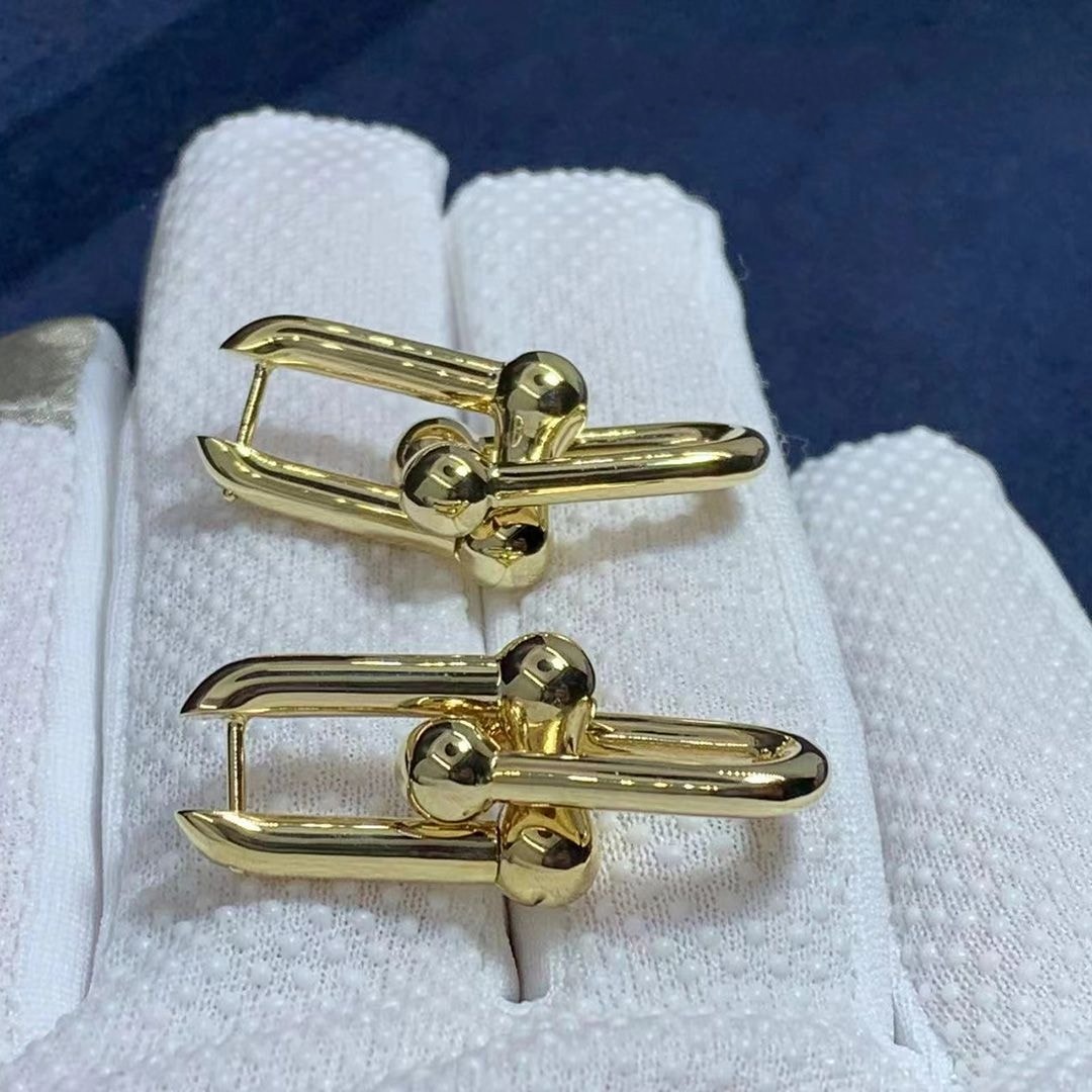 tiffany city hardwear 18k yellow gold large link earrings