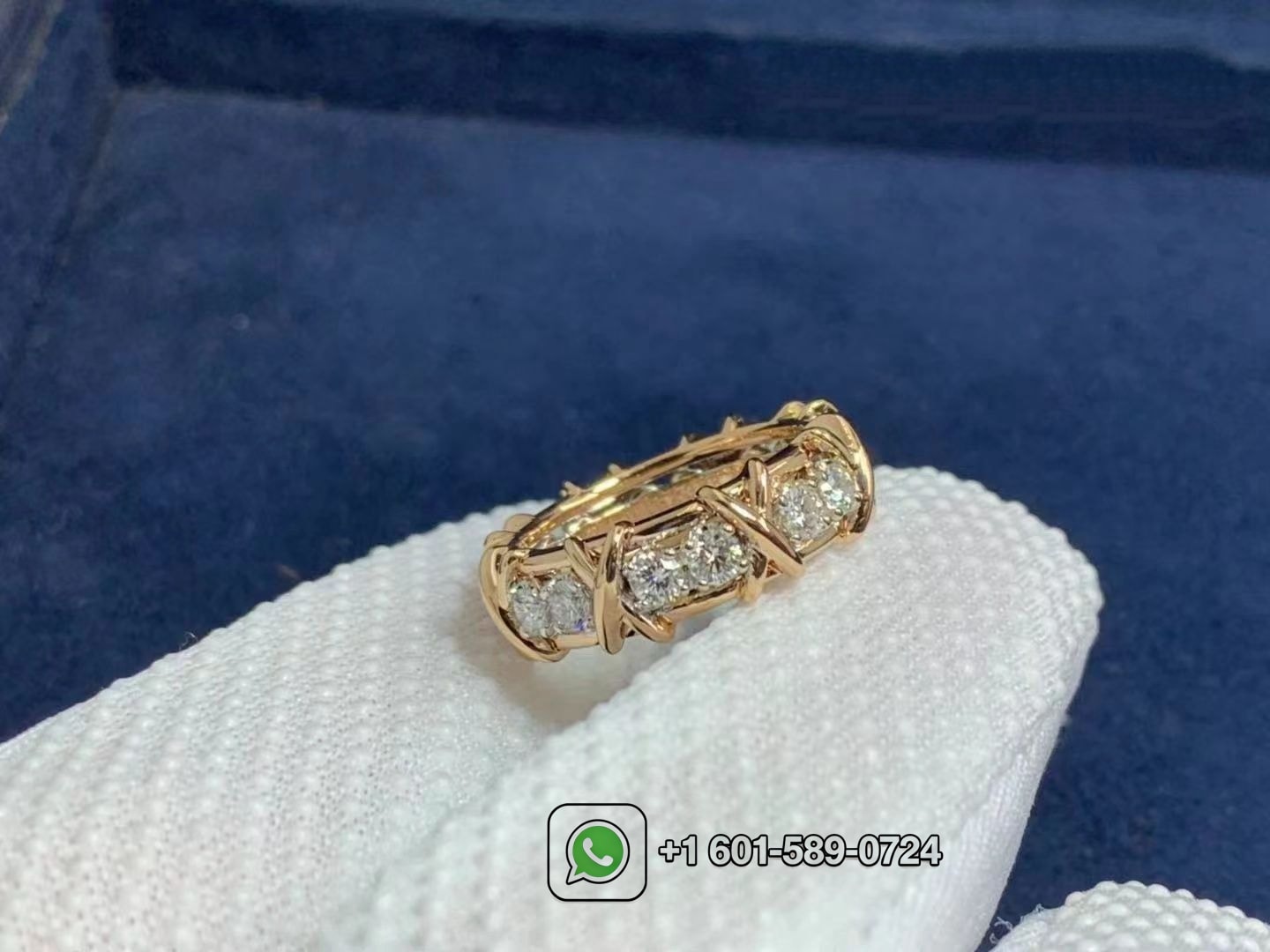 tiffany co. rose gold jean schlumberger sixteen stone diamond ring 3