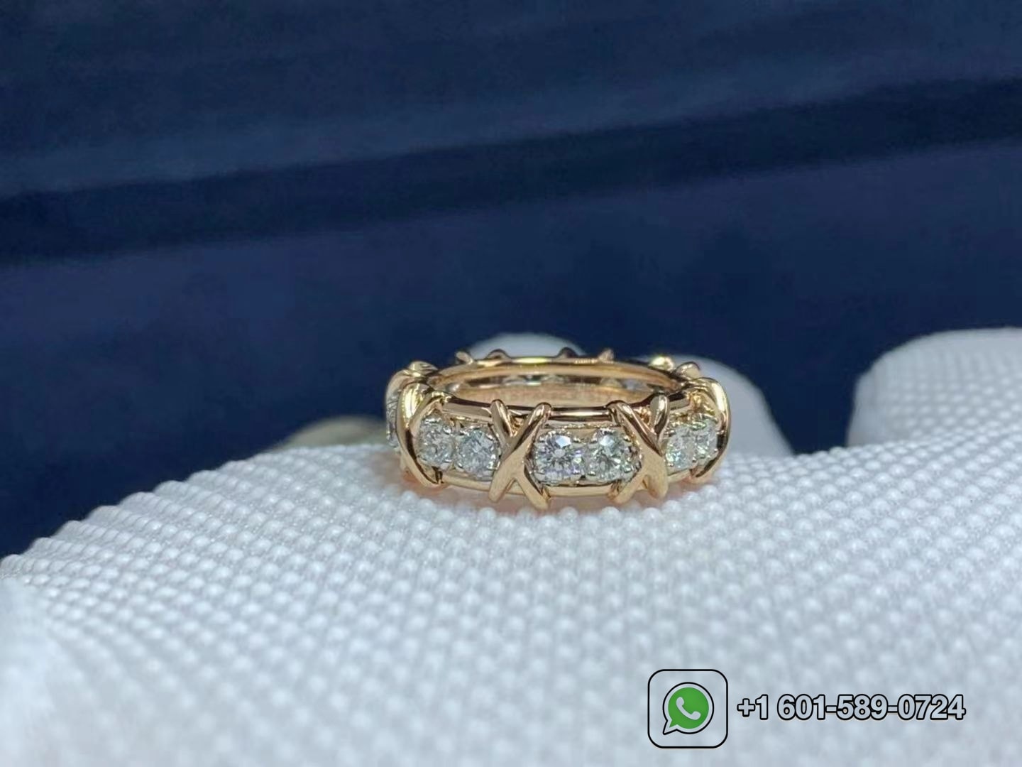tiffany co. rose gold jean schlumberger sixteen stone diamond ring 4