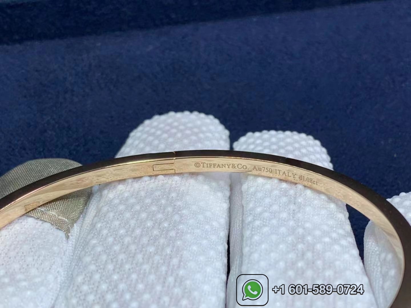 tiffany co. t t1 hinged rose gold with diamonds narrow bangle bracelet 2