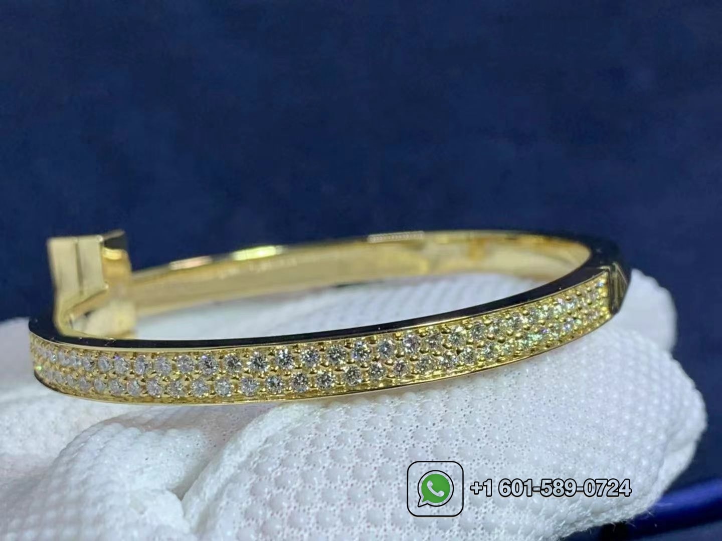 tiffany co. t t1 wide diamond hinged 18 karat yellow gold size large bangle bracelet 4