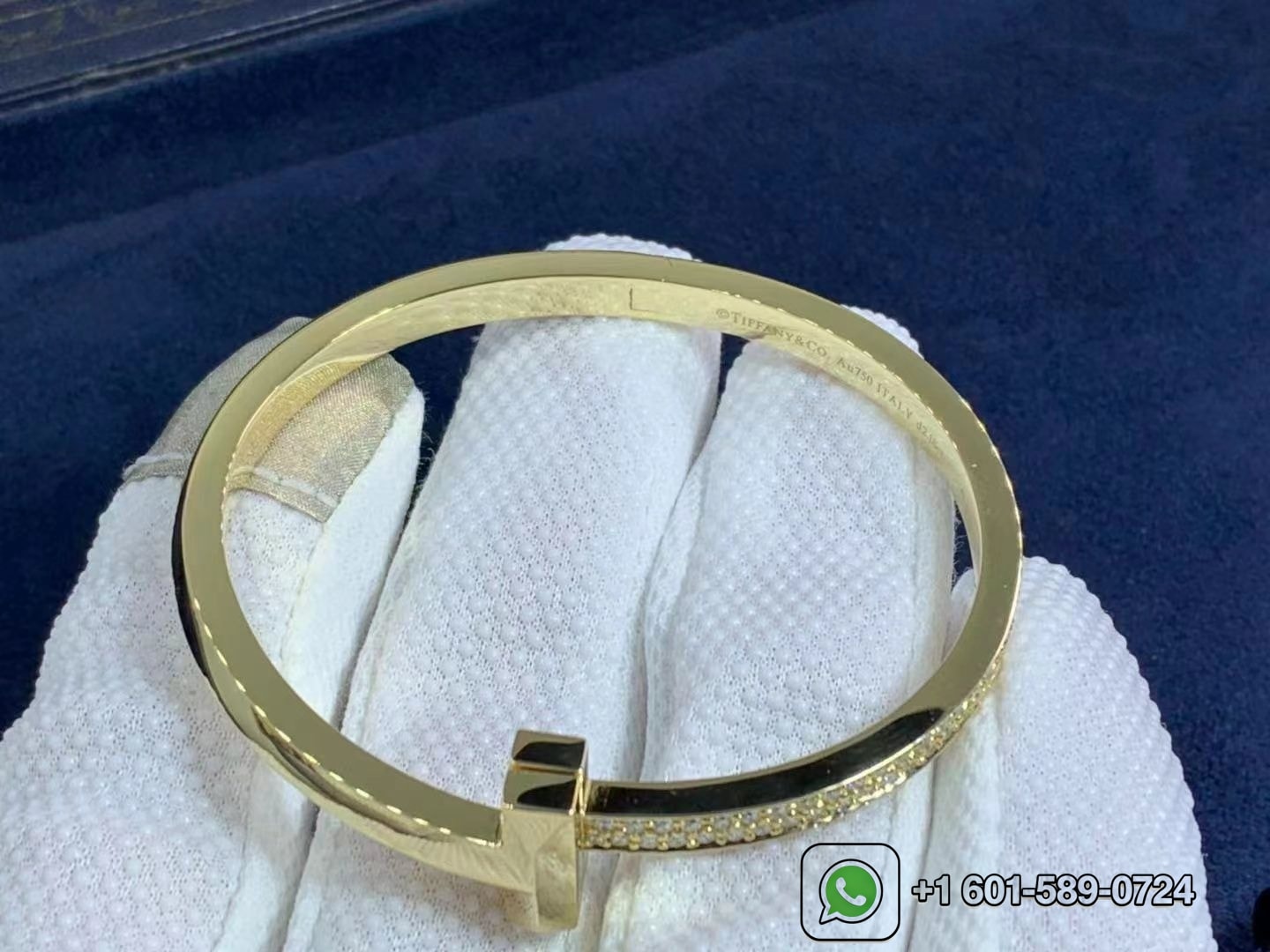tiffany co. t t1 wide diamond hinged 18 karat yellow gold size large bangle bracelet 6
