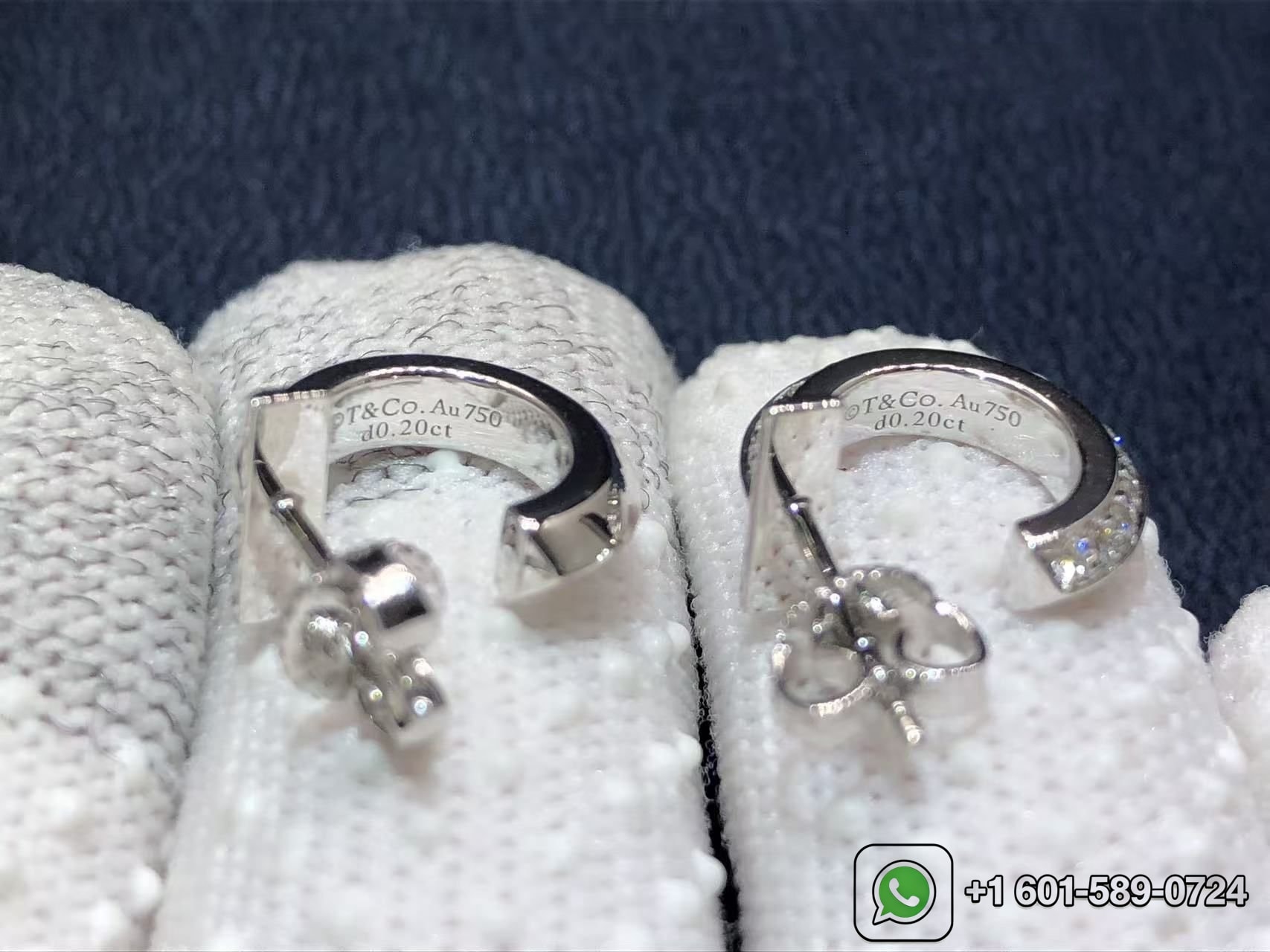 tiffany co. t1 18k white gold diamond extra small hoop earrings 69783031 2