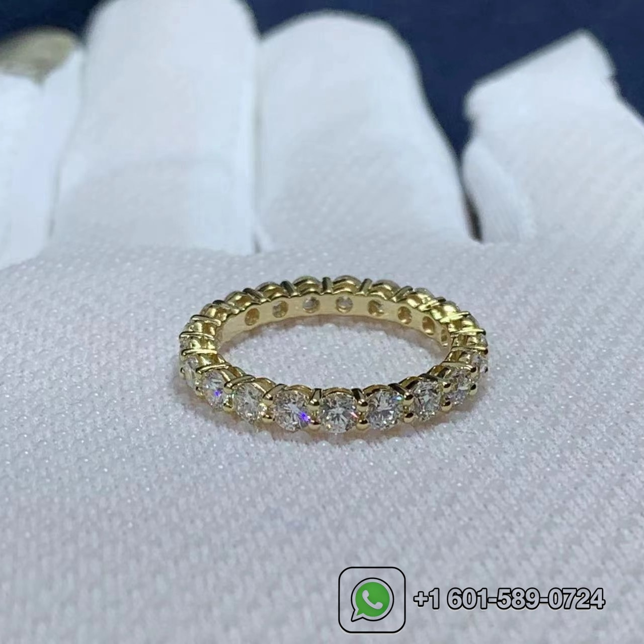 tiffany forever band full circle of diamonds 18k yellow gold ring 10