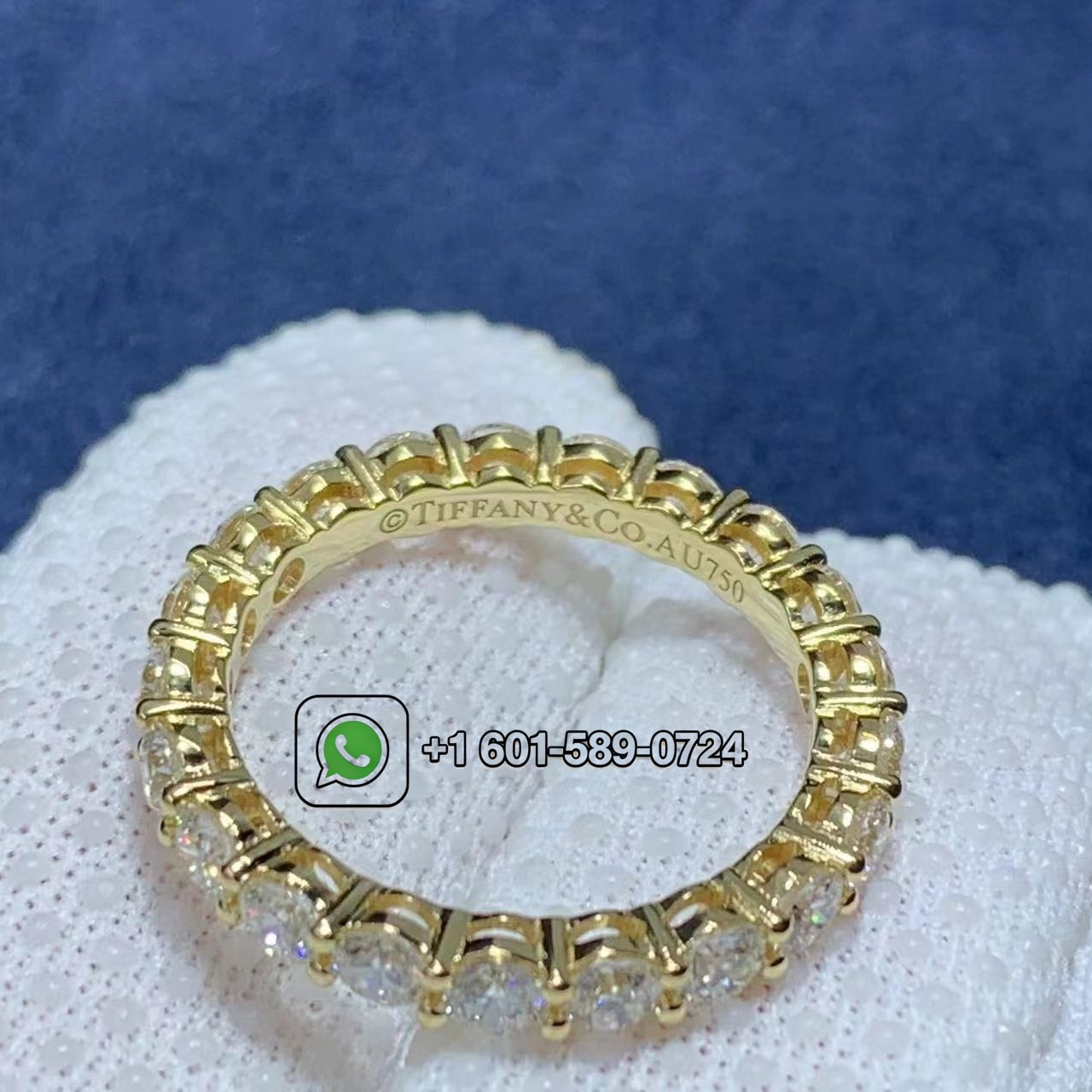 tiffany forever band full circle of diamonds 18k yellow gold ring 4 1