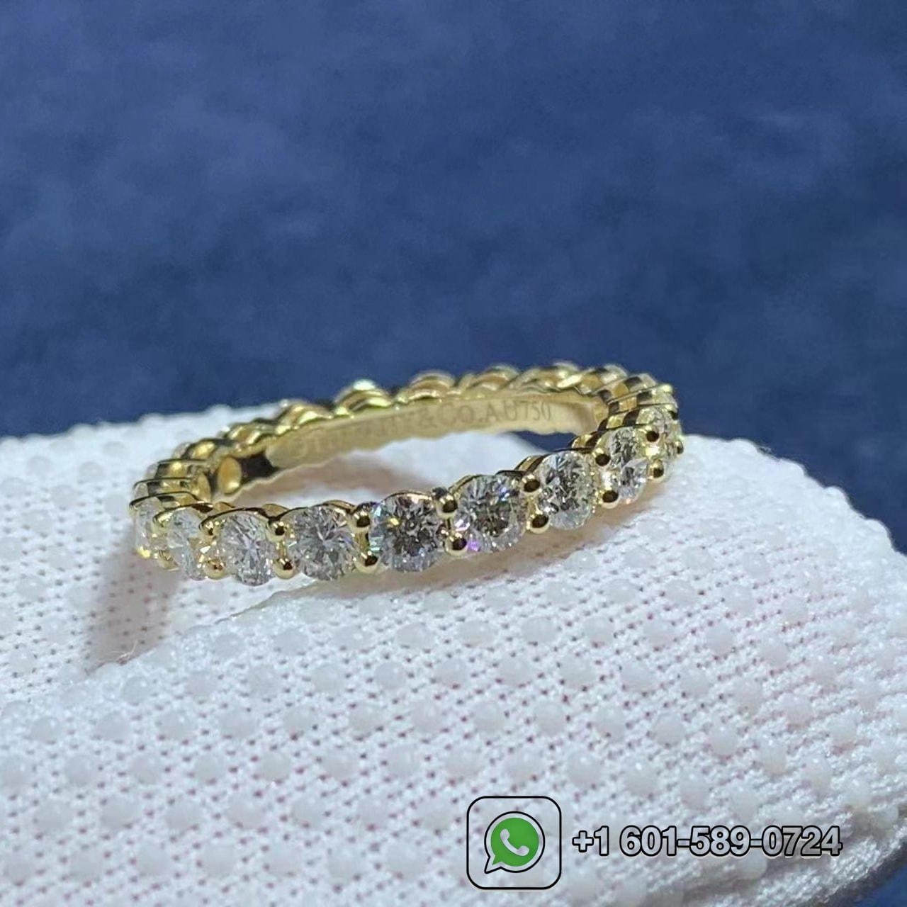 tiffany forever band full circle of diamonds 18k yellow gold ring 6