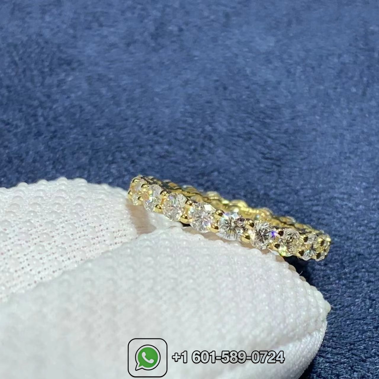 tiffany forever band full circle of diamonds 18k yellow gold ring 7