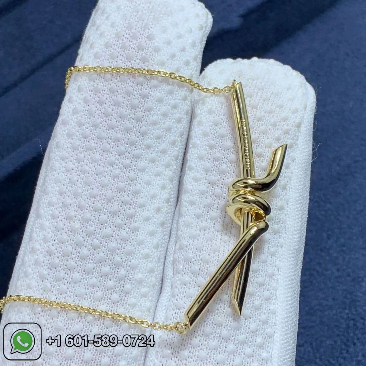 tiffany knot 18k yellow gold with diamonds pendant necklace 4