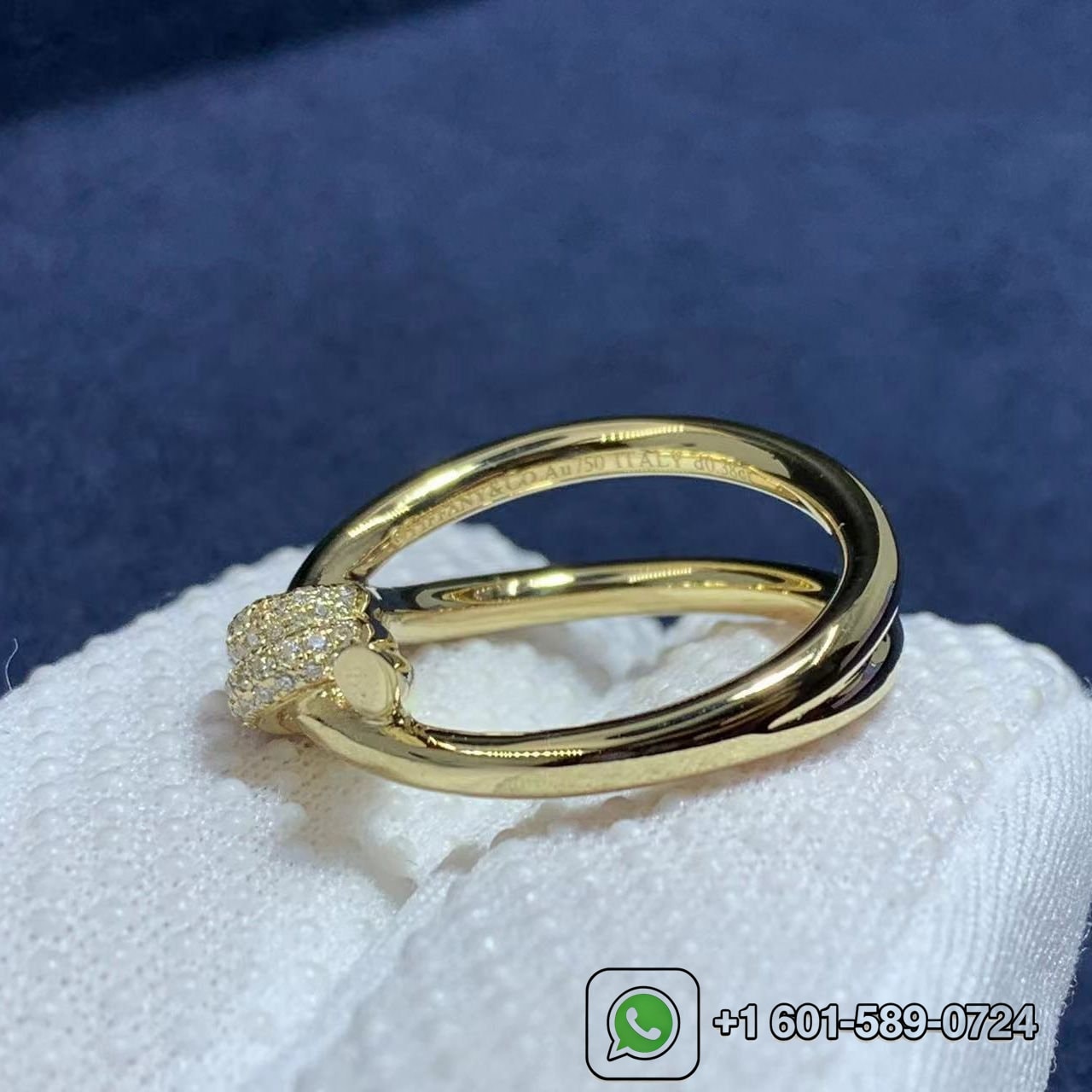 tiffany knot double row 18k yellow gold with diamonds ring 3