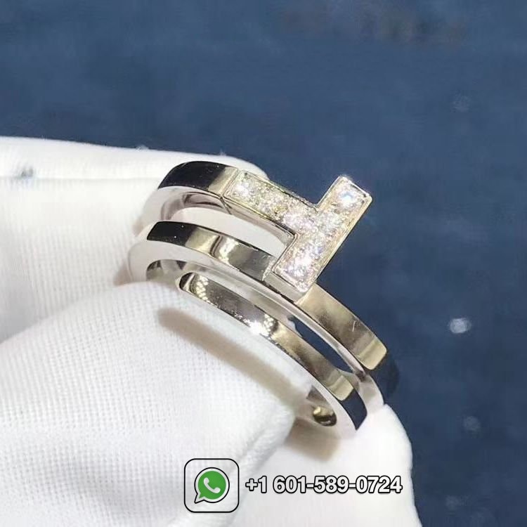 tiffany t 18k white gold diamond square wrap ring 60149848 1