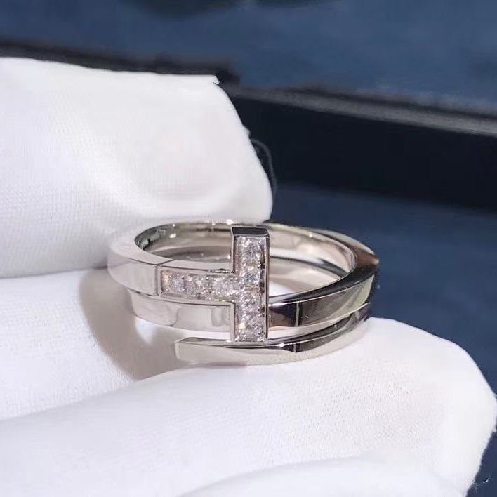 tiffany t 18k white gold diamond square wrap ring 60149848
