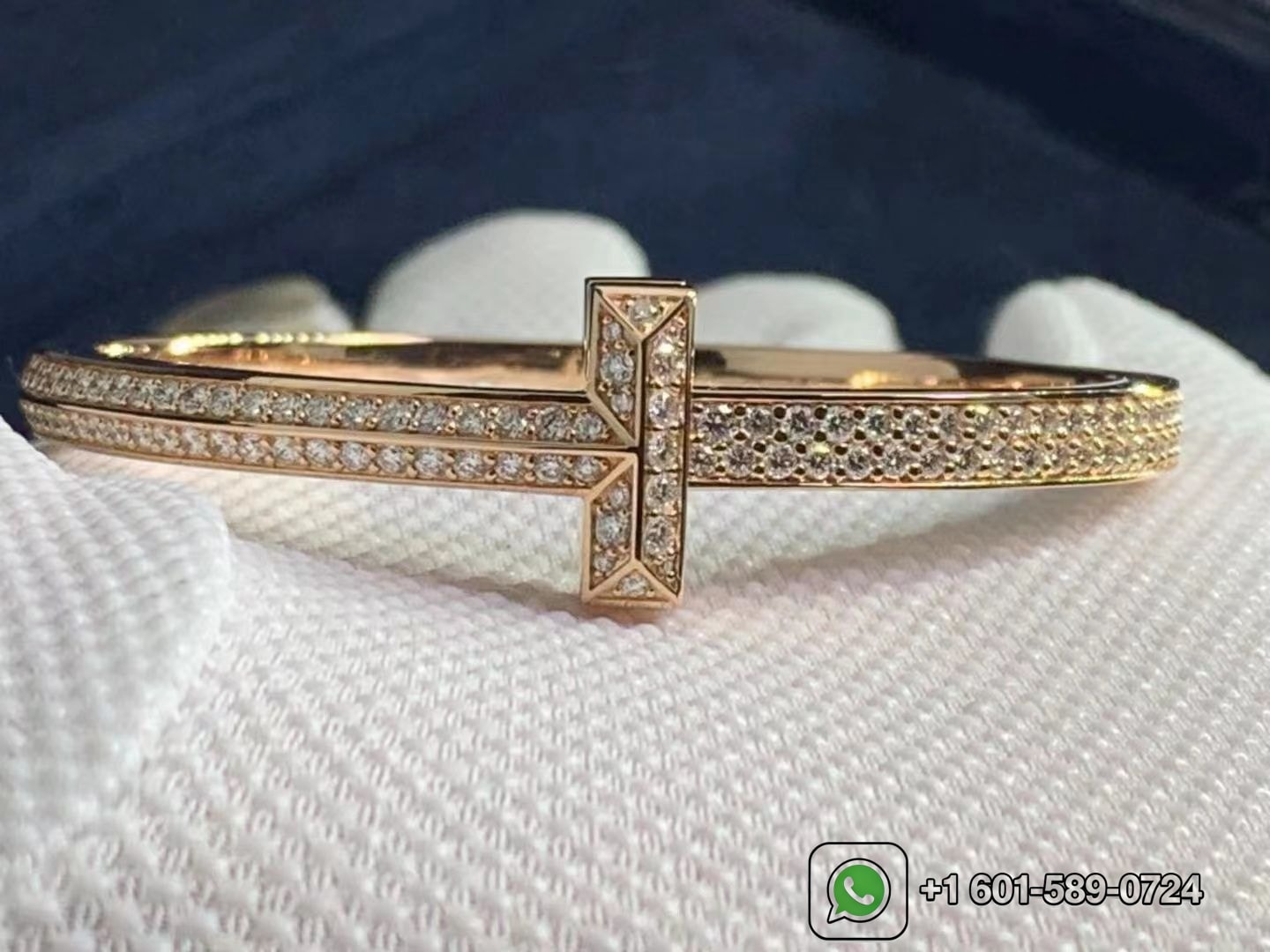 tiffany t 18k yellow gold t1 wide diamond hinged bangle bracelet 1