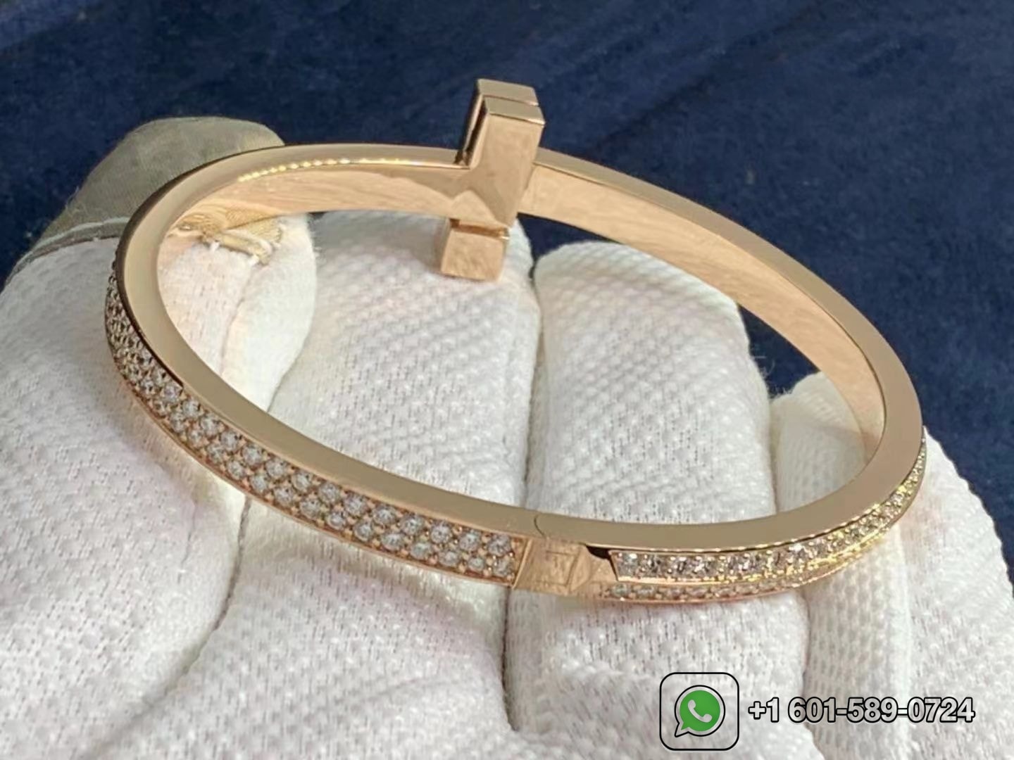 tiffany t 18k yellow gold t1 wide diamond hinged bangle bracelet 3