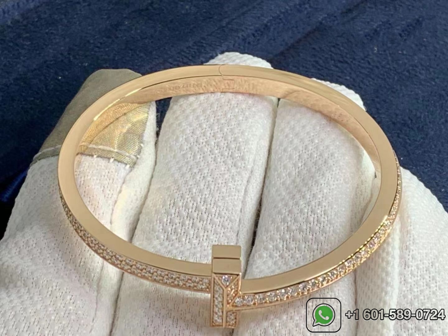 tiffany t 18k yellow gold t1 wide diamond hinged bangle bracelet 5