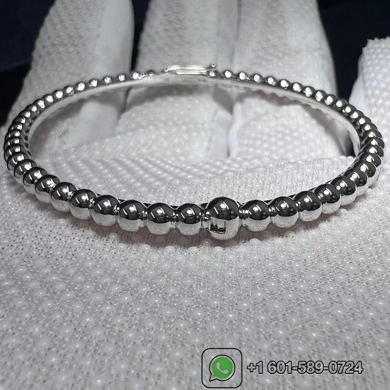 van cleef 18k white gold perlee pearls of gold bracelet vcaro7a900 5