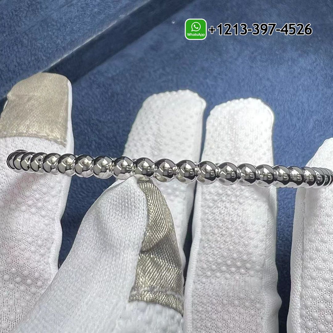 Van Cleef 18K White Gold Perlée Pearls of Gold Bracelet VCARO7A900 - High Quality 18k Gold and Diamond Luxury Distinctive Collection Designer Jewelry Customized Factory Price