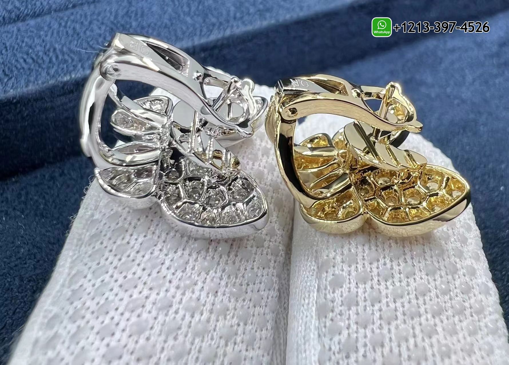 Van-Cleef-18k-Gold-Diamond-Yellow-Sapphire-Two-Butterfly-Earrings-VCARB15100-2-1.jpg 1:1 Quality Van Cleef 18k Gold Diamond & Yellow Sapphire Two Butterfly Earrings - High Quality 18k Gold and Diamond Luxury Distinctive Collection Designer Jewelry Customized Factory Price - Image 3