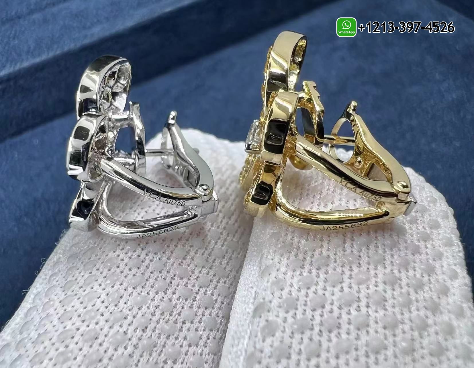 Van-Cleef-18k-Gold-Diamond-Yellow-Sapphire-Two-Butterfly-Earrings-VCARB15100-4.jpg 1:1 Quality Van Cleef 18k Gold Diamond & Yellow Sapphire Two Butterfly Earrings - High Quality 18k Gold and Diamond Luxury Distinctive Collection Designer Jewelry Customized Factory Price - Image 5