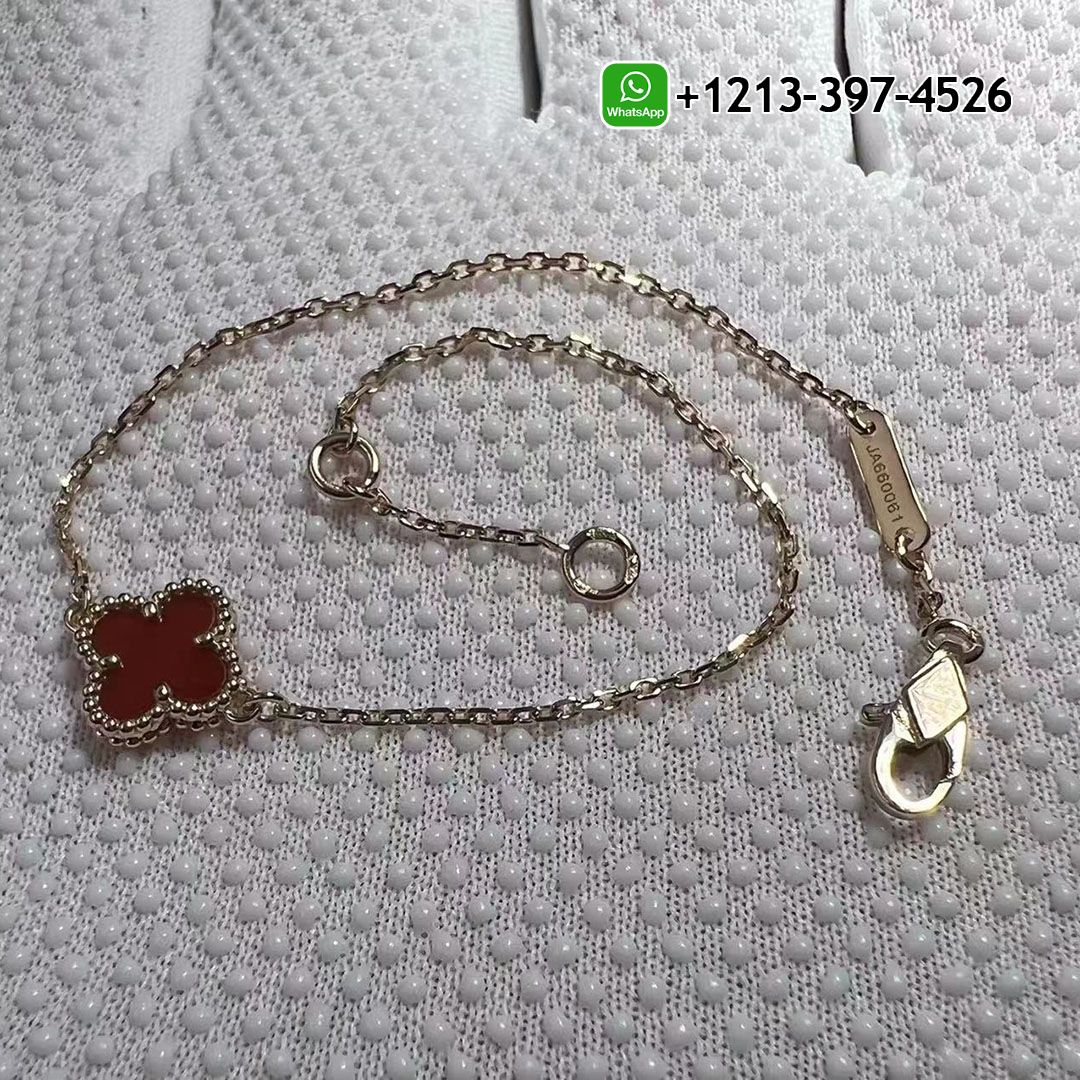 Quality Cheap Van Cleef & Arpels 18K Rose Gold Carnelian Sweet Alhambra Bracelet - High Quality 18k Gold and Diamond Luxury Distinctive Collection Designer Jewelry Customized Factory Price
