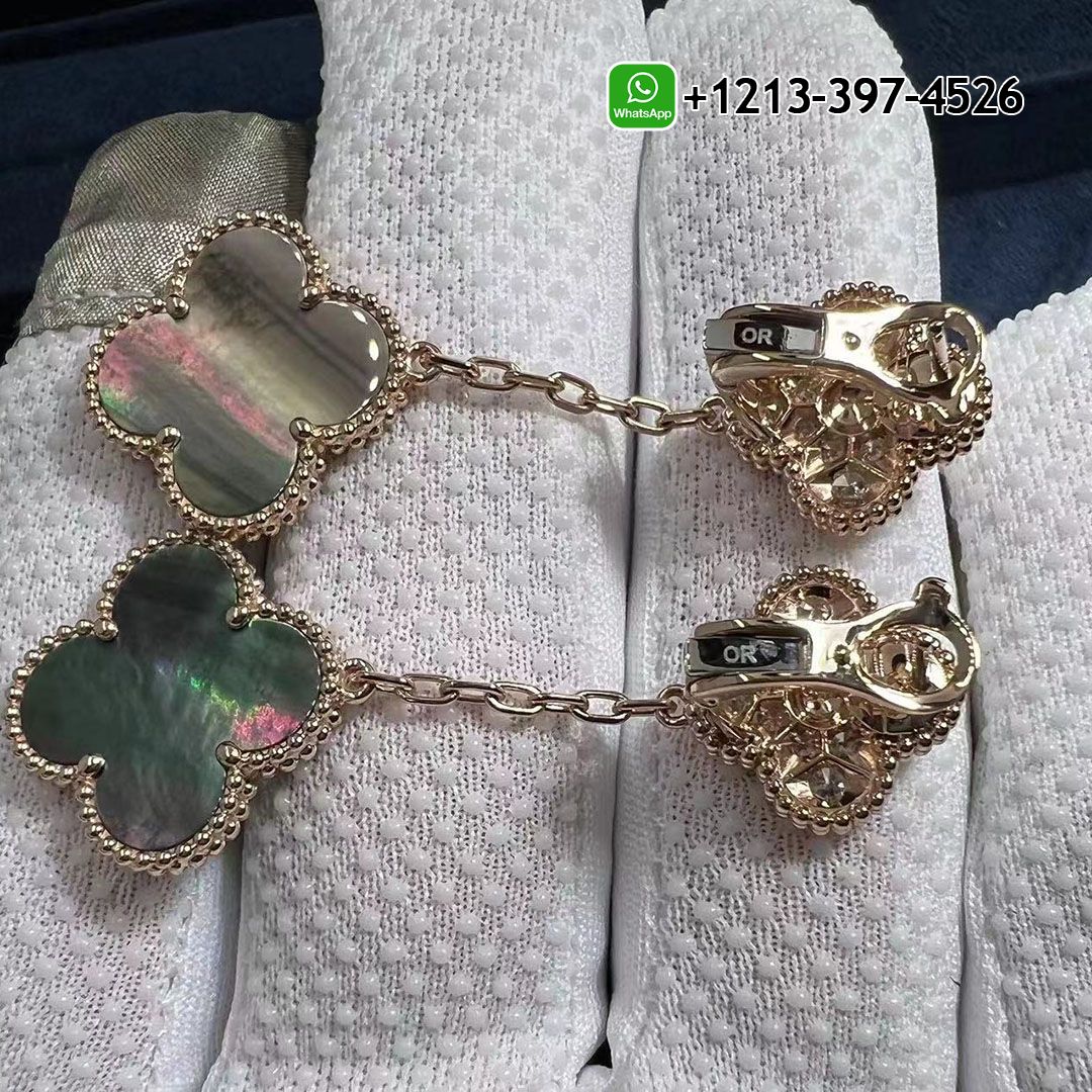 Van-Cleef-Arpels-18K-Rose-Gold-Diamond-Grey-Mother-of-Pearl-Magic-Alhambra-2-Motifs-Earrings-VCARP2R200-2.jpg Best Sellers Van Cleef & Arpels 18K Rose Gold Diamond Grey Mother of Pearl Magic Alhambra 2 Motifs Earrings - High Quality 18k Gold and Diamond Luxury Distinctive Collection Designer Jewelry Customized Factory Price