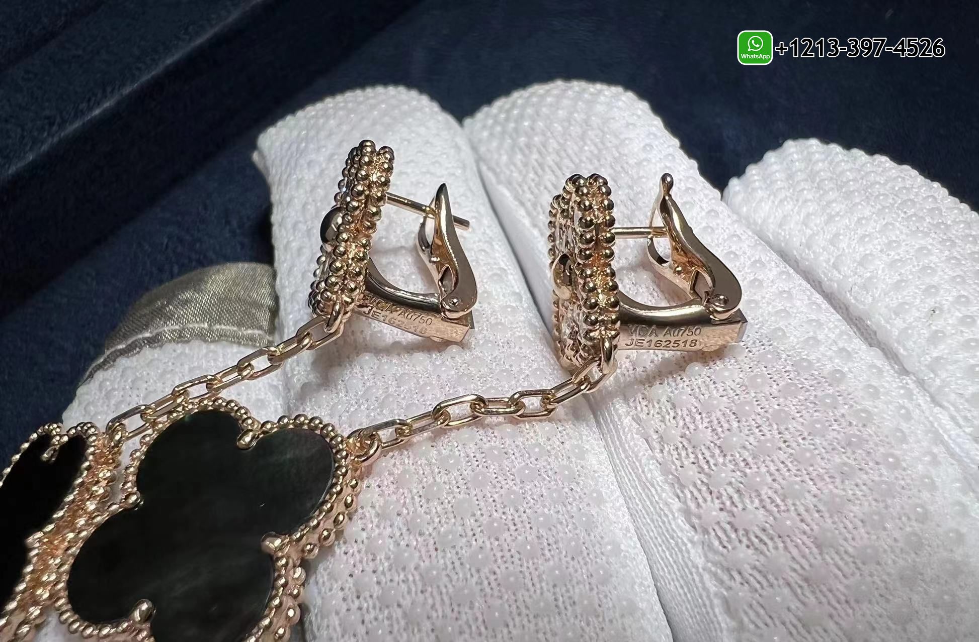Van-Cleef-Arpels-18K-Rose-Gold-Diamond-Grey-Mother-of-Pearl-Magic-Alhambra-2-Motifs-Earrings-VCARP2R200-3.jpg Best Sellers Van Cleef & Arpels 18K Rose Gold Diamond Grey Mother of Pearl Magic Alhambra 2 Motifs Earrings - High Quality 18k Gold and Diamond Luxury Distinctive Collection Designer Jewelry Customized Factory Price - Image 3