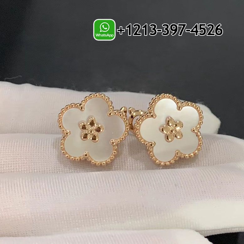 Van-Cleef-Arpels-18K-Rose-Gold-Mother-of-Pearl-Lucky-Springs-Plum-Blossom-Earrings-VCARP7RU00-1.jpg Custom Made Best Quality 1:1 Van Cleef & Arpels 18K Rose Gold Mother of Pearl Lucky Springs Plum Blossom Earrings - High Quality 18k Gold and Diamond Luxury Distinctive Collection Designer Jewelry Customized Factory Price - Image 2