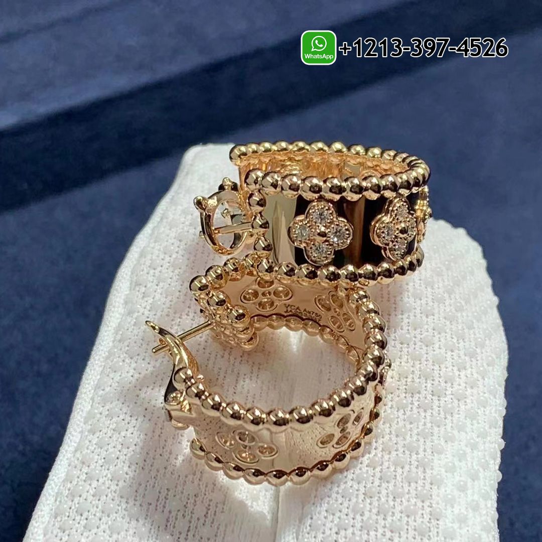 Van-Cleef-Arpels-18K-Rose-Gold-Perlee-Clovers-Diamonds-Hoop-Earrings-VCARO2MK00.jpg Best Sellers 1:1 Quality Cheap Van Cleef & Arpels 18K Rose Gold Perlée Clovers Diamonds Hoop Earrings - High Quality 18k Gold and Diamond Luxury Distinctive Collection Designer Jewelry Customized Factory Price