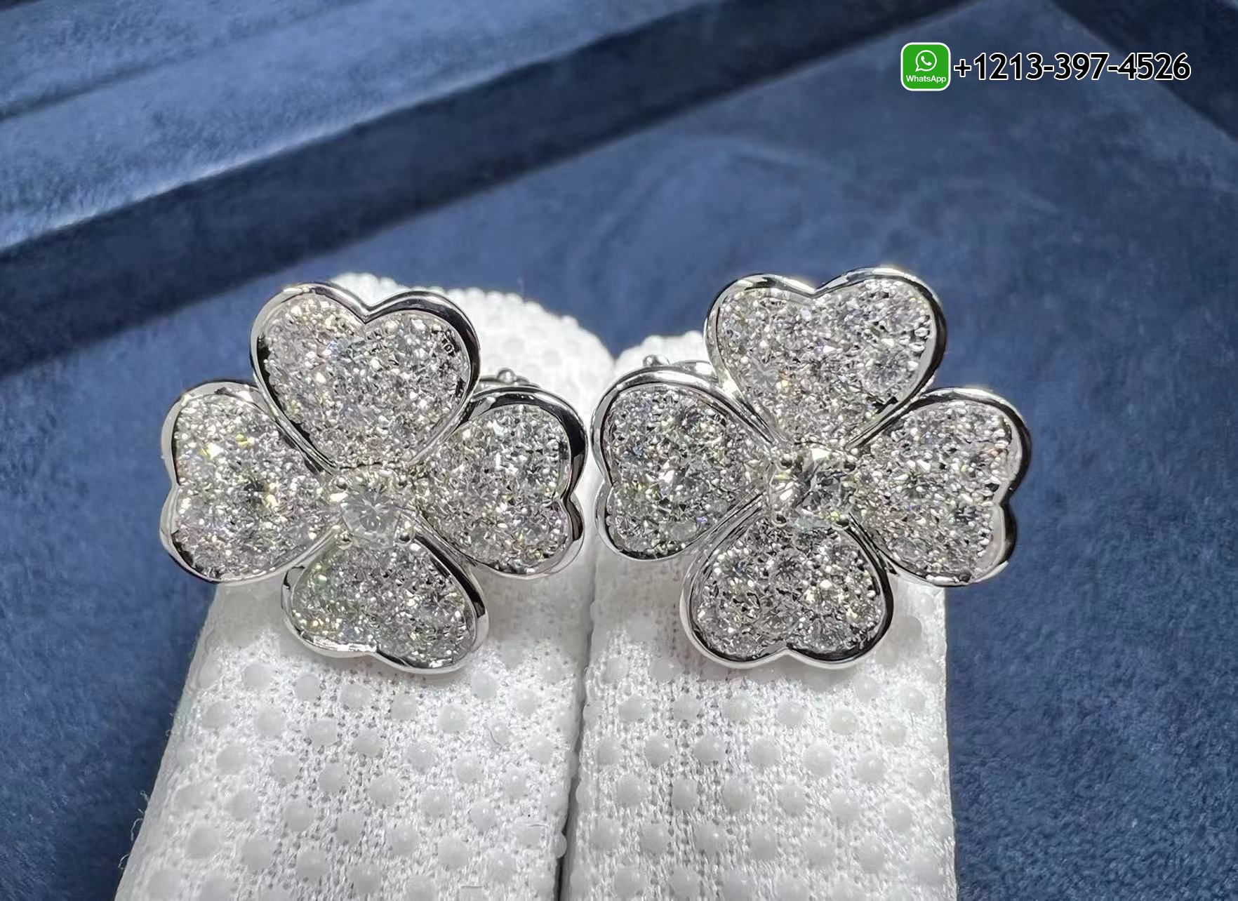 Van-Cleef-Arpels-18K-White-Gold-Diamond-Paved-Cosmos-Small-Model-Earrings-VCARO68N00-1.jpg Real 1:1 High Quality 18k Gold Top Brand Jewelry Customized - High Quality 18k Gold and Diamond Luxury Distinctive Collection Designer Jewelry Customized Factory Price - Image 2