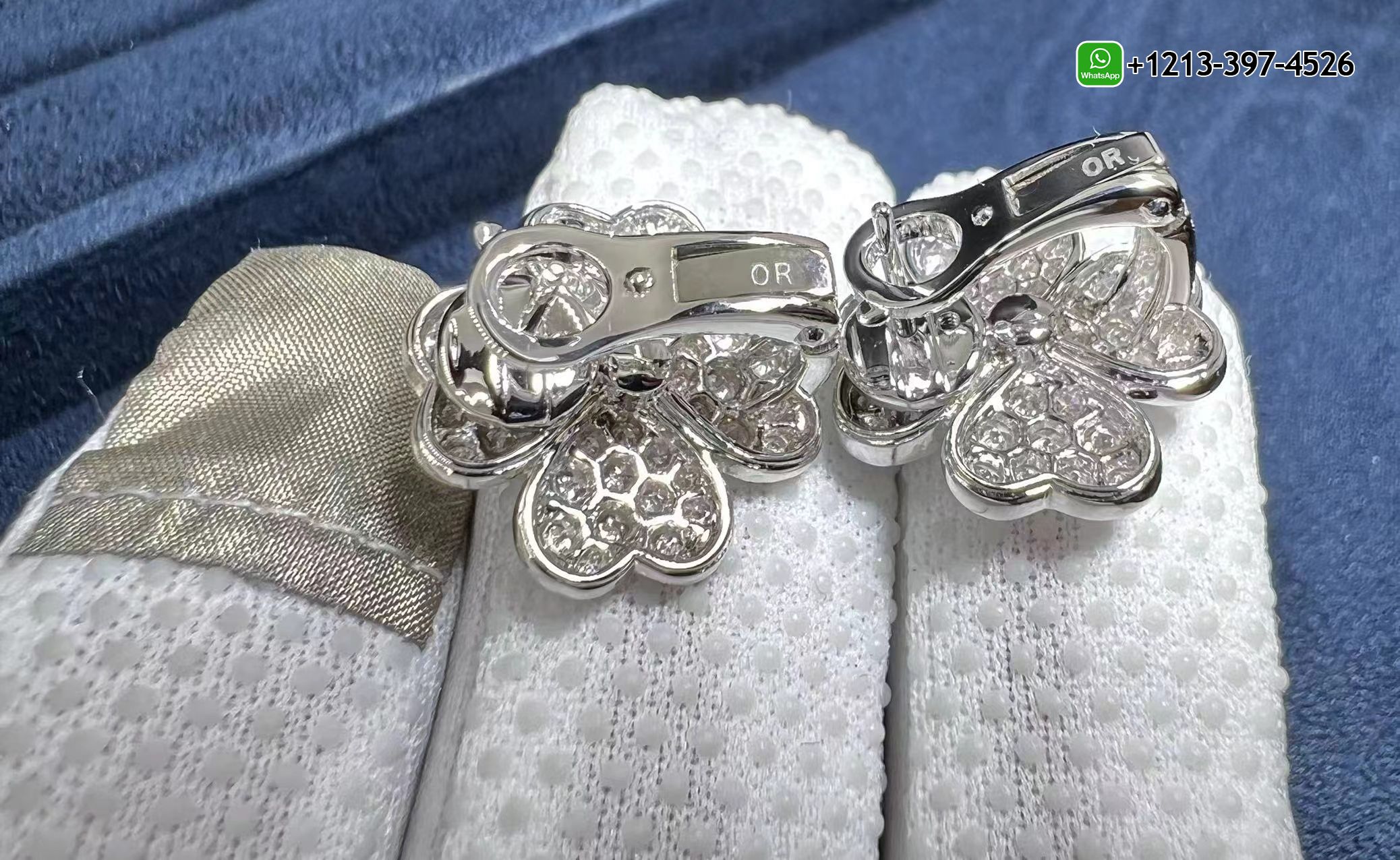 Van-Cleef-Arpels-18K-White-Gold-Diamond-Paved-Cosmos-Small-Model-Earrings-VCARO68N00-2.jpg Real 1:1 High Quality 18k Gold Top Brand Jewelry Customized - High Quality 18k Gold and Diamond Luxury Distinctive Collection Designer Jewelry Customized Factory Price - Image 3