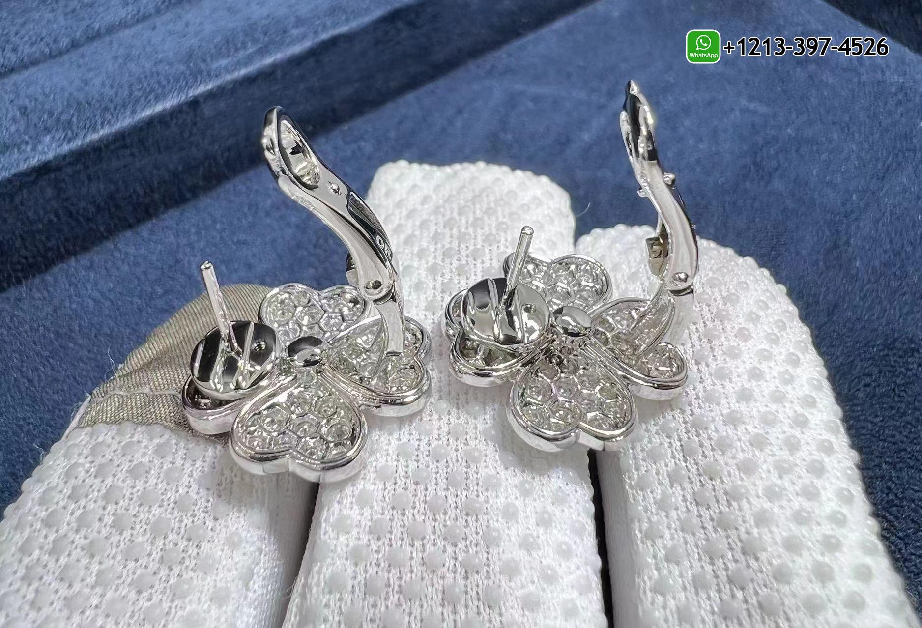 Van-Cleef-Arpels-18K-White-Gold-Diamond-Paved-Cosmos-Small-Model-Earrings-VCARO68N00-3.jpg Real 1:1 High Quality 18k Gold Top Brand Jewelry Customized - High Quality 18k Gold and Diamond Luxury Distinctive Collection Designer Jewelry Customized Factory Price - Image 4